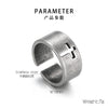 Cross Cutout Band Ring, Stainless Steel with Antique Silver-Tone Finish, 10 mm Wide, Sizes 8-11