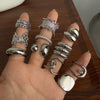 Statement Ring for Women, Assorted Silver-Tone, Gold-Tone and Black Bands with Sculpted and Clear Accent Designs