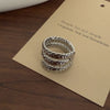 Statement Ring for Women, Assorted Silver-Tone, Gold-Tone and Black Bands with Sculpted and Clear Accent Designs