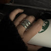 Statement Ring for Women, Assorted Silver-Tone, Gold-Tone and Black Bands with Sculpted and Clear Accent Designs