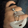 Statement Ring for Women, Assorted Silver-Tone, Gold-Tone and Black Bands with Sculpted and Clear Accent Designs
