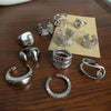 Statement Ring for Women, Assorted Silver-Tone, Gold-Tone and Black Bands with Sculpted and Clear Accent Designs