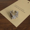 Statement Ring for Women, Assorted Silver-Tone, Gold-Tone and Black Bands with Sculpted and Clear Accent Designs
