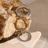 Interlocking Ring for Women, Silver-Tone Copper Geometric Band, Sizes 6-11 - Product view 2