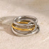 Interlocking Ring for Women, Silver-Tone Copper Geometric Band, Sizes 6-11 - White tr-05494-01 / No. 6 / White tr-05494-01 / No. 7 / White tr-05494-01 / No. 8 / White tr-05494-01 / No. 9 / White tr-05494-01 / No. 10 / White tr-05494-01 / No. 11