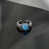 Blue Cubic Zirconia Ring, Silver-Tone Copper, Adjustable Open Band, 32 Style Options