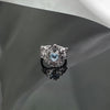 Blue Cubic Zirconia Ring, Silver-Tone Copper, Adjustable Open Band, 32 Style Options