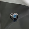 Blue Cubic Zirconia Ring, Silver-Tone Copper, Adjustable Open Band, 32 Style Options