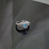 Blue Cubic Zirconia Ring, Silver-Tone Copper, Adjustable Open Band, 32 Style Options