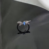 Blue Cubic Zirconia Ring, Silver-Tone Copper, Adjustable Open Band, 32 Style Options