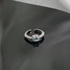 Blue Cubic Zirconia Ring, Silver-Tone Copper, Adjustable Open Band, 32 Style Options