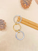 Linked Triple-Band Ring, Copper with Clear Cubic Zirconia, Gold-Tone or Two-Tone, Sizes 5-12