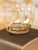 Linked Triple-Band Ring, Copper with Clear Cubic Zirconia, Gold-Tone or Two-Tone, Sizes 5-12