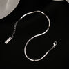 Snake Chain Anklet for Women, Silver-Tone Alloy Design with a Smooth Flat Chain - Product view 3