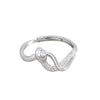 Snake Ring, Silver-Tone Copper with Textured Scales and Looping Head Design, Adjustable Open Band