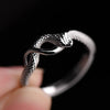 Snake Ring, Silver-Tone Copper with Textured Scales and Looping Head Design, Adjustable Open Band