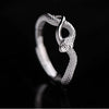 Snake Ring, Silver-Tone Copper with Textured Scales and Looping Head Design, Adjustable Open Band