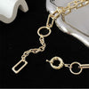 Mixed-Link Metal Necklace, Short Geometric Chain Design in Gold-Tone or Silver-Tone Finish - Product view 2