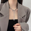 Mixed-Link Metal Necklace, Short Geometric Chain Design in Gold-Tone or Silver-Tone Finish - Product view 4