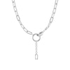 Mixed-Link Metal Necklace, Short Geometric Chain Design in Gold-Tone or Silver-Tone Finish - Product view 5