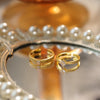 Gold-Tone Stacking Ring for Women, Brushed Band with Marquise or Square Clear Accent