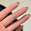 Gold-Tone Stacking Ring for Women, Brushed Band with Marquise or Square Clear Accent