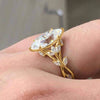 Leaf Vine Accent Ring, Gold-Tone Copper with Oval Center, 5 Colors, Sizes 6-10