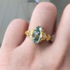 Leaf Vine Accent Ring, Gold-Tone Copper with Oval Center, 5 Colors, Sizes 6-10