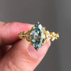 Leaf Vine Accent Ring, Gold-Tone Copper with Oval Center, 5 Colors, Sizes 6-10
