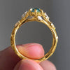 Leaf Vine Accent Ring, Gold-Tone Copper with Oval Center, 5 Colors, Sizes 6-10