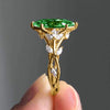 Leaf Vine Accent Ring, Gold-Tone Copper with Oval Center, 5 Colors, Sizes 6-10