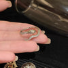 Snake Ring, Alloy with Clear Accents and Open Wavy Band, Gold or Silver-Tone