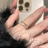 Snake Ring, Alloy with Clear Accents and Open Wavy Band, Gold or Silver-Tone