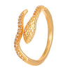 Textured Open Snake Ring, Copper, Gold-Tone or Silver-Tone, Adjustable