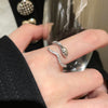 Textured Open Snake Ring, Copper, Gold-Tone or Silver-Tone, Adjustable