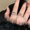 Textured Open Snake Ring, Copper, Gold-Tone or Silver-Tone, Adjustable