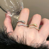Textured Open Snake Ring, Copper, Gold-Tone or Silver-Tone, Adjustable