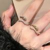 Textured Open Snake Ring, Copper, Gold-Tone or Silver-Tone, Adjustable