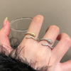 Textured Open Snake Ring, Copper, Gold-Tone or Silver-Tone, Adjustable