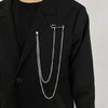 Chain Brooch Pin, Alloy Clothing Accessory with Sparkling Accents, Gold or Silver Tone - Small pin handsome accessories