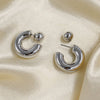 Statement Earrings for Women, Resin Teardrop and Geometric Designs in Gold-Tone or Silver-Tone Finish - Silver