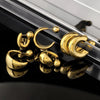 Statement Earrings for Women, Resin Teardrop and Geometric Designs in Gold-Tone or Silver-Tone Finish - Product view 2