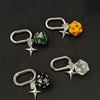 Numbered Dice Keychain with Star and Heart Charms, Oval Clip, 10 Colors
