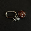 Numbered Dice Keychain with Star and Heart Charms, Oval Clip, 10 Colors