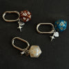 Numbered Dice Keychain with Star and Heart Charms, Oval Clip, 10 Colors