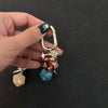 Numbered Dice Keychain with Star and Heart Charms, Oval Clip, 10 Colors