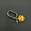 Numbered Dice Keychain with Star and Heart Charms, Oval Clip, 10 Colors