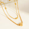 Multi-Layer Heart Anklet for Women, Alloy Bead Chains in Gold or Silver Tone - Product view 3