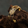 Three-Channel Inlay Band Ring, Stainless Steel, 6 Decorative Designs, Sizes 7-13