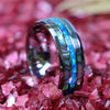 Three-Channel Inlay Band Ring, Stainless Steel, 6 Decorative Designs, Sizes 7-13